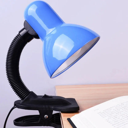 Portatil De Pinza Para Escritorio Lampara Negro Celeste