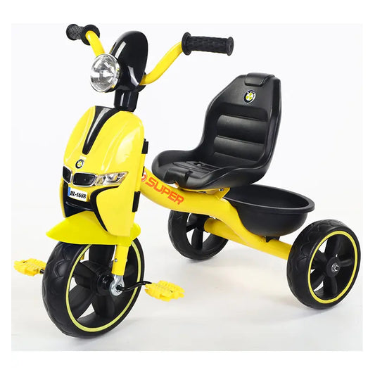 Triciclo Infantil Vespa Luz Y Sonido Diseño Clásico Y Seguro Amarillo