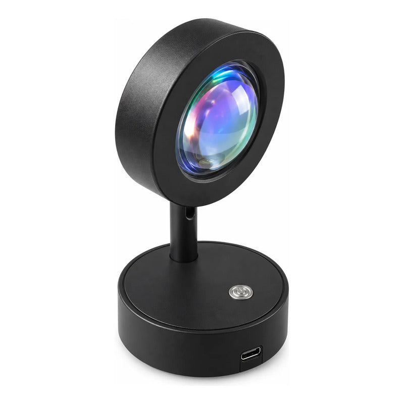 Lámpara De Mesa Sunset Led Proyector Atardecer Mini Negro