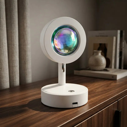 Lámpara De Mesa Sunset Led Proyector Atardecer Mini Blanco
