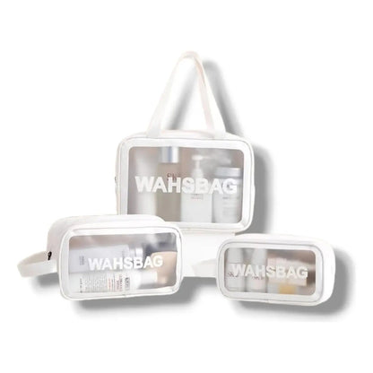 Set 3 Neceser Washbag Portacosmeticos Maquillaje Viaje Blanco Liso