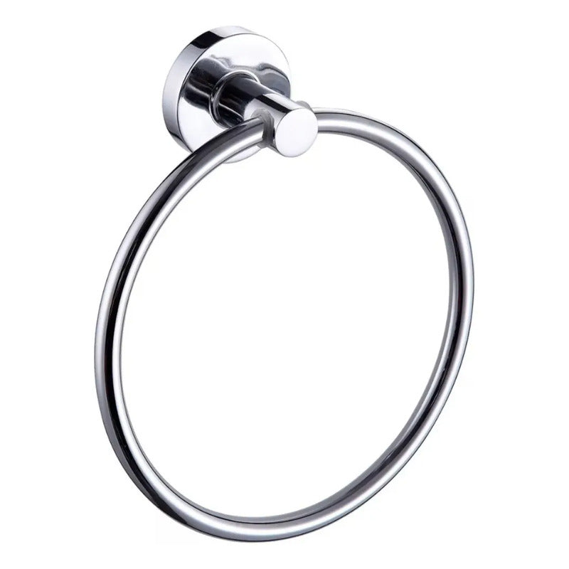 Toallero De Pared Redondo Para Baño Plateado