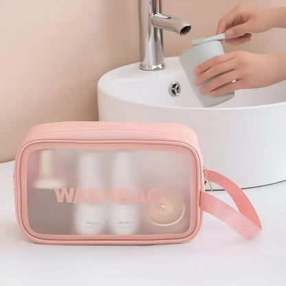 Set 3 Neceser Washbag Portacosmeticos Maquillaje Viaje Rosa Liso