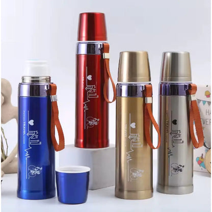 Termo De Acero Inoxidable 500ml Con Tapón Cebador Rojo
