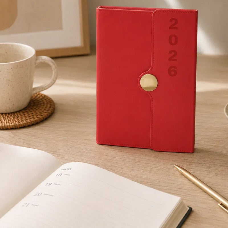 Agenda Diaria 2026 Tablet Belle Rojo 2026