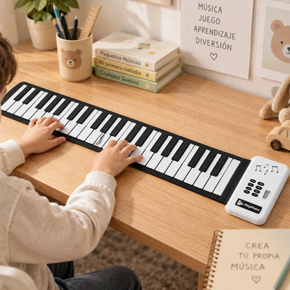 Juguete Piano Teclado Enrollable Portatil Blanco Blanco