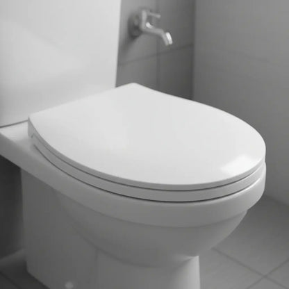 Asiento Inodoro Universal Oval Facil Colocación Cierre Lento Blanco