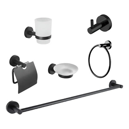 Set De Baño Accesorios Juego De Baño 6 Piezas Negro Mate