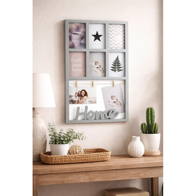 Portarretratos Mundo Express Home 55x33cm Elegante Gris Home