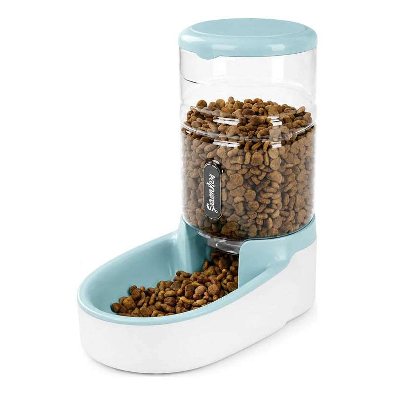 Comedero Para Mascotas Perro Gato Capacidad 2,7kg Celeste