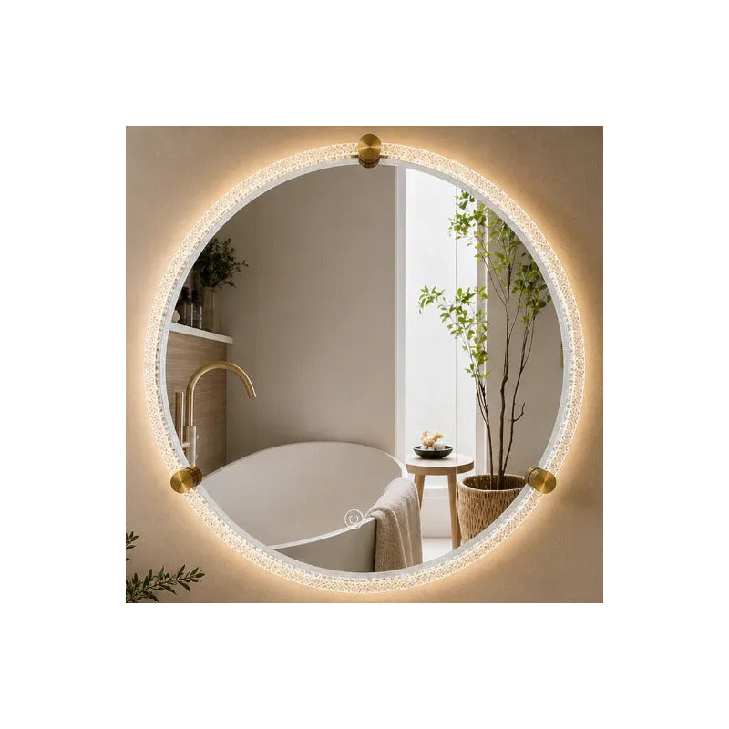 Espejo Luz Led Luxa Marco Acrilico 60cm Acrílico