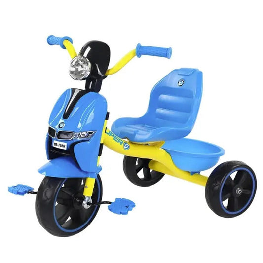 Triciclo Infantil Vespa Luz Y Sonido Diseño Clásico Y Seguro Celeste