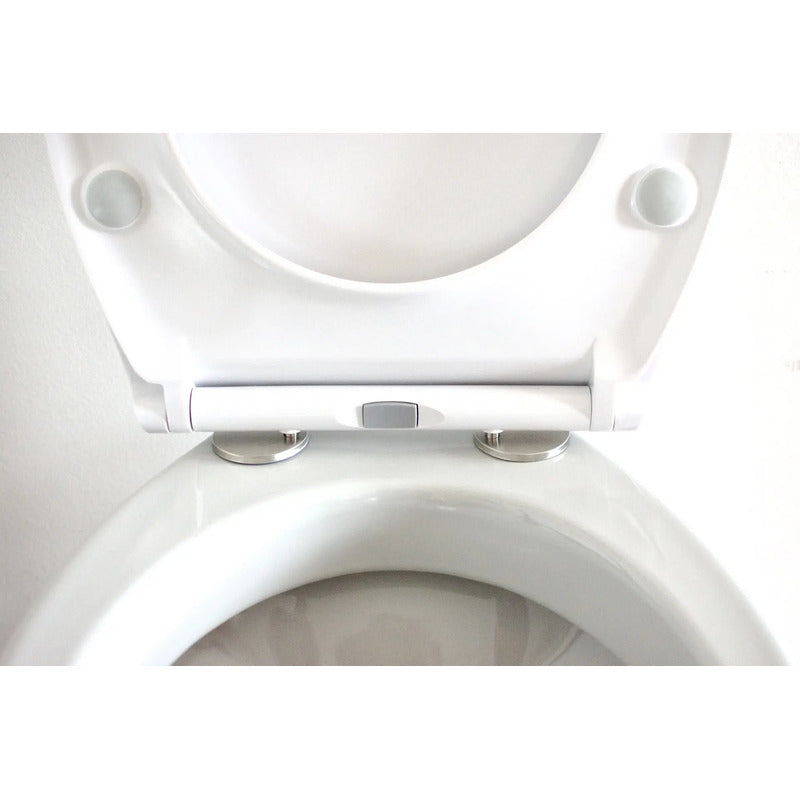 Asiento Inodoro Universal Oval Facil Colocación Cierre Lento Blanco