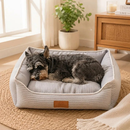 Cama Colchón Para Mascotas Chevron 65x60x20 Cm Gris