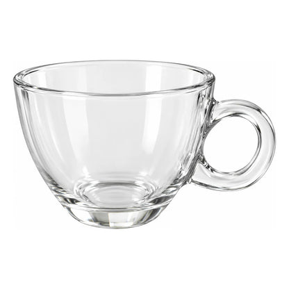 Set De 6 Tazas De Vidrio 180ml Transparente Liso