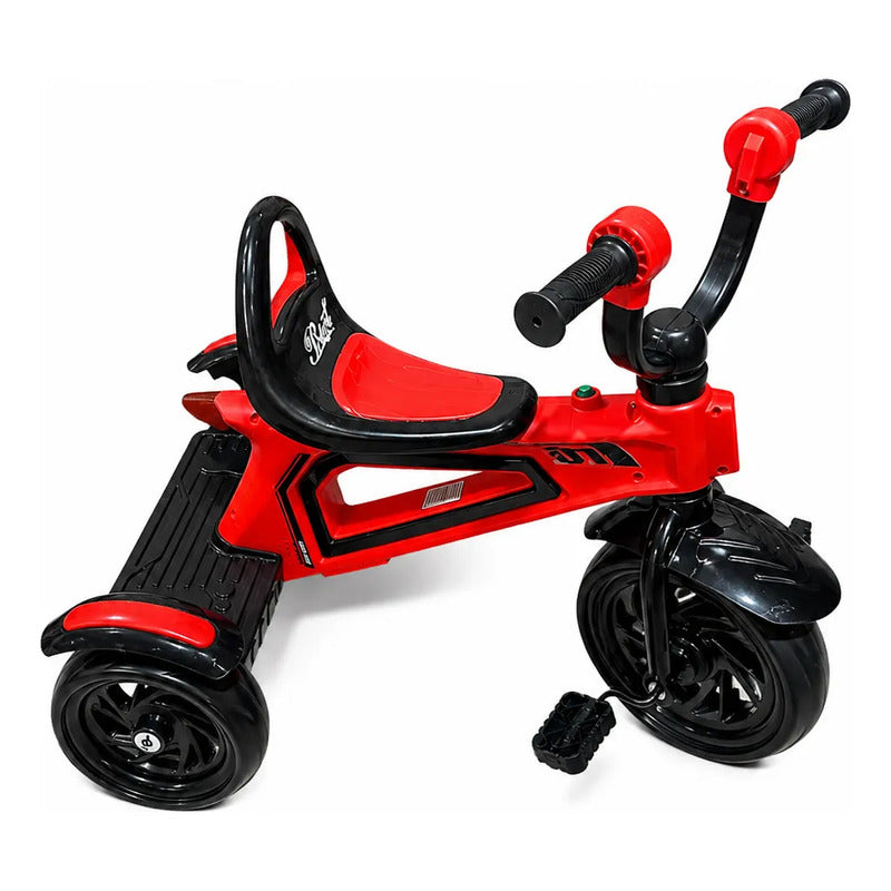 Triciclo Para Niños 3 Ruedas Con Pedales Deportivo Infantil Rojo