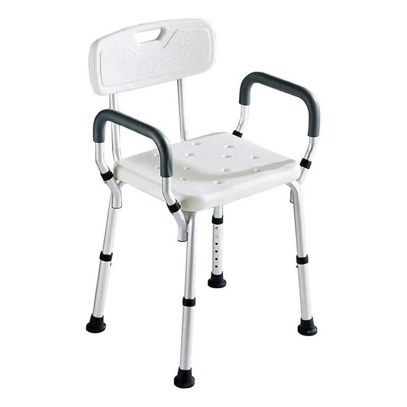 Silla Para Ducha En Aluminio Altura Regulable Con Agarradera