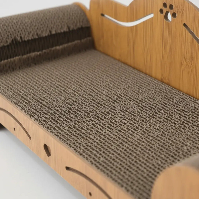 Sillón Rascador Carton Para Gatos Diván Marrón