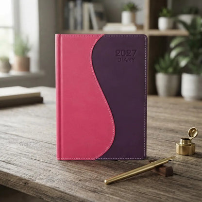 Agenda Diaria 2027 Mundo Express Diseño Liso Rosa Liso 2027