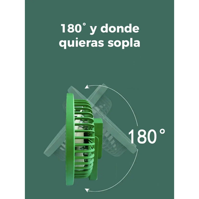 Ventilador Portátil Con Luz Led Regulable Blanco