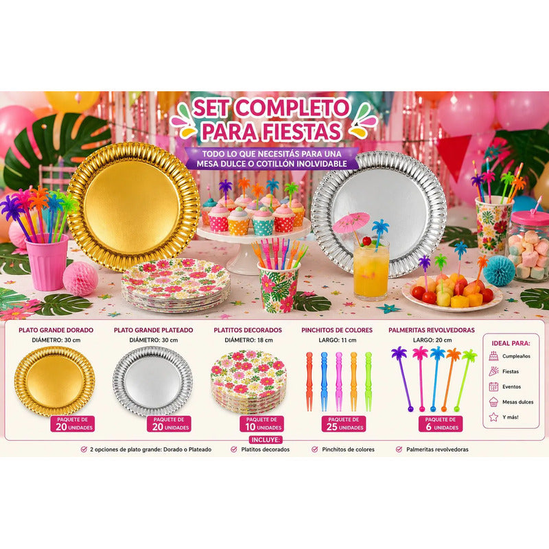 Combo Cotillón Descartable Para Fiestas Surtidos