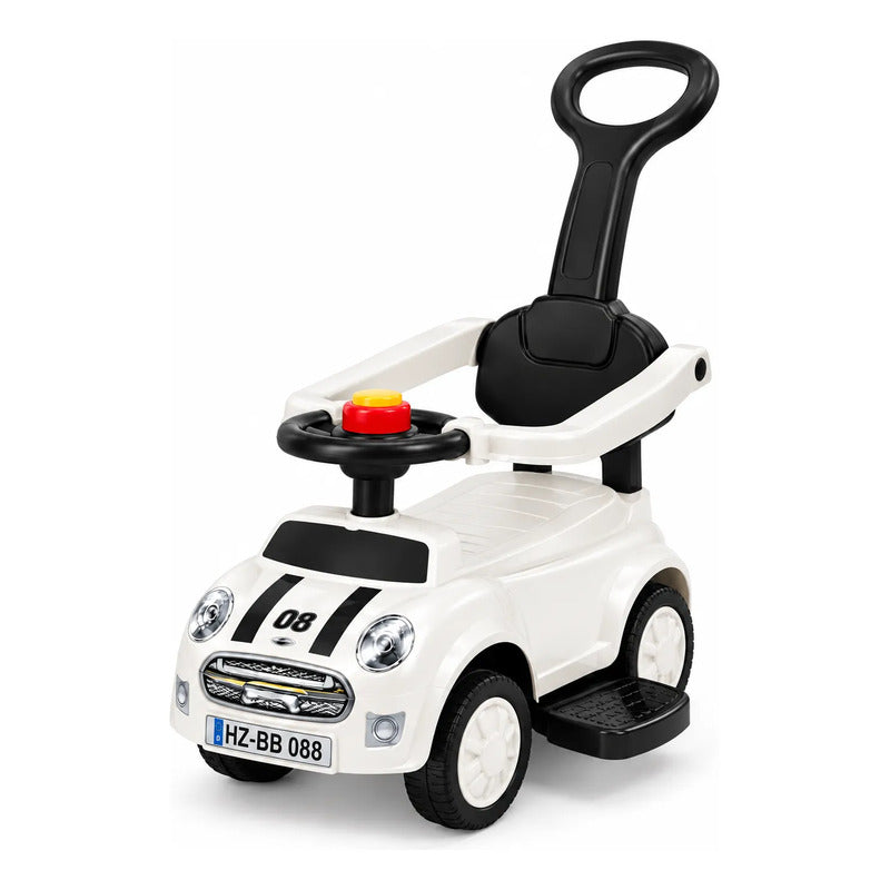 Auto Infantil Pata Pata Con Manija Y Respaldo Blanco
