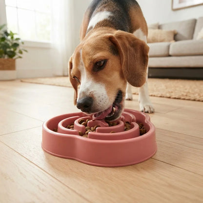 Comedero Didáctico Para Mascotas Con Relieve Rosa