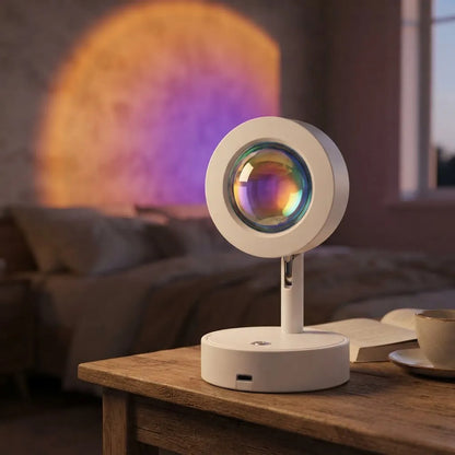 Lámpara De Mesa Sunset Led Proyector Atardecer Mini Blanco