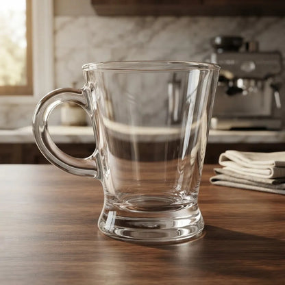Set De 6 Tazas De Vidrio 175ml Transparente Lisa