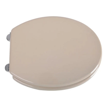 Asiento Para Inodoro Universal Oval Herraje Metal Color Beige