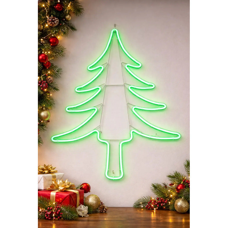 Árbol De Navidad De Neon Luces Led Decoracion Navidad Verde