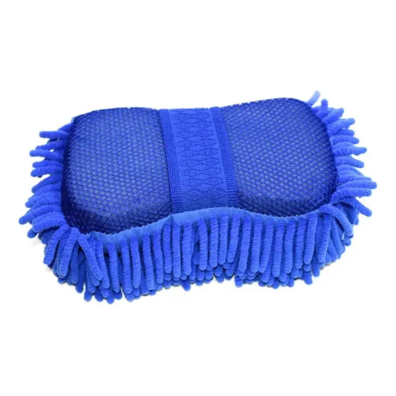 Esponja De Microfibra Con Manopla Para Lavado De Auto Y Moto Multicolor (amarillo, Rojo, Naranja, Azul)