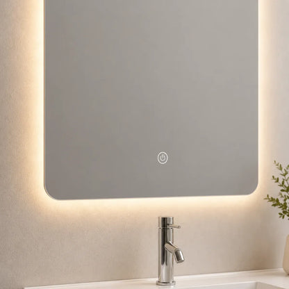 Set Completo De Baño Espejo Led Y Mueble Con Bacha 58x49x47