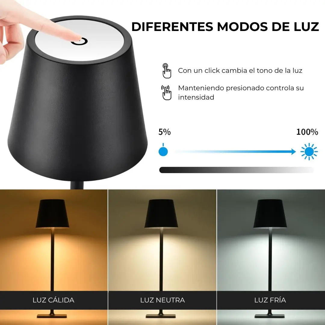Lámpara Led De Mesa Recargable Inalámbrica