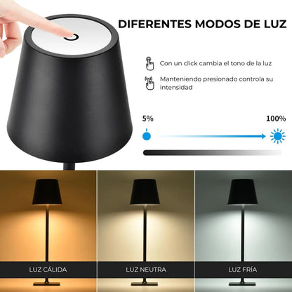 Lámpara Led De Mesa Recargable Inalámbrica