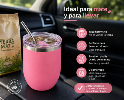 Mate Térmico de Acero Inoxidable con Tapa Hermética 360ml