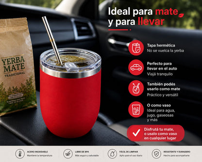 Mate Térmico de Acero Inoxidable con Tapa Hermética 360ml