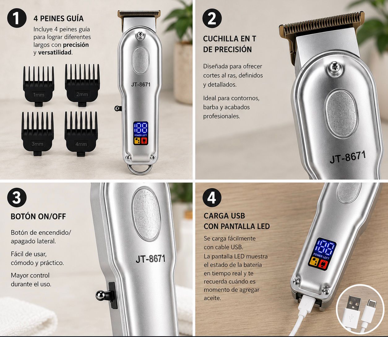 Máquina de Cortar Pelo Profesional JIN TAO JT-8671