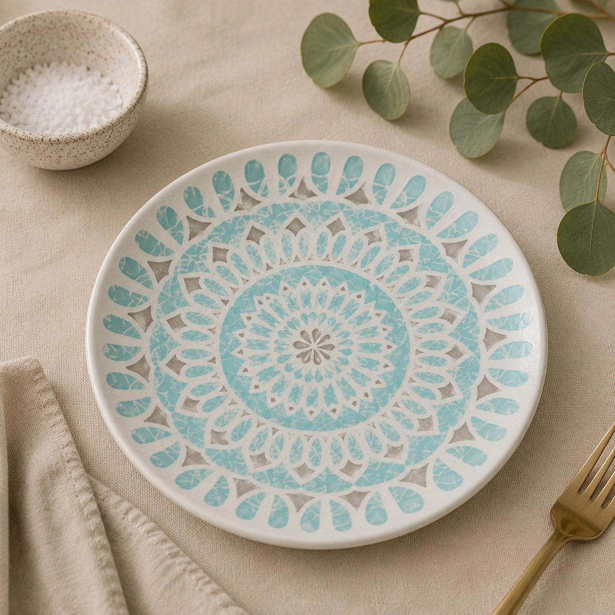 Plato de Cerámica Mandala 20cm