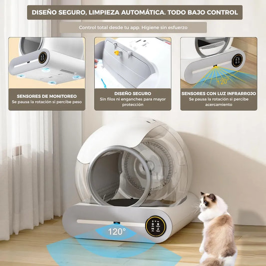 Arenero Inteligente Automático Para Gatos con Aplicación Celular