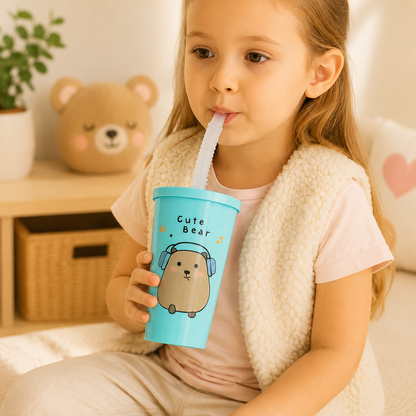 Vaso Infantil Capibara con Tapa y Sorbito