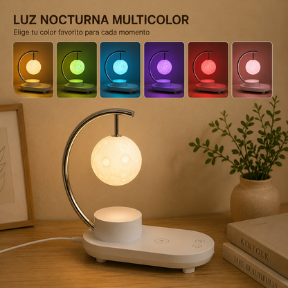Veladora Luna, Reproductor de Música & Cargador Inalámbrico iPhone