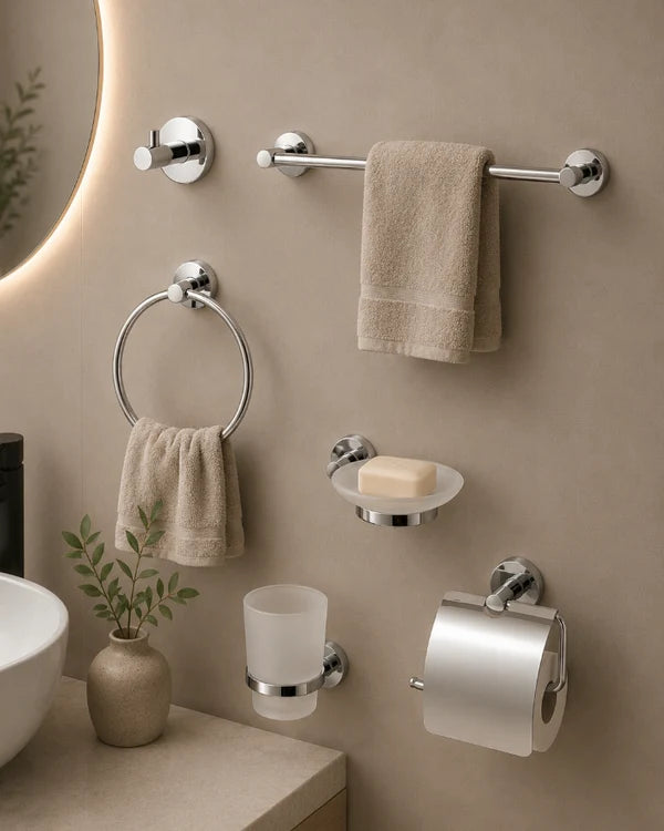Set De Baño Accesorios Juego De Baño 6 Piezas Negro Mate