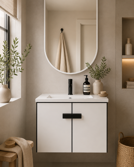 Mueble De Baño Bilbao Con Bacha De Loza 60cm
